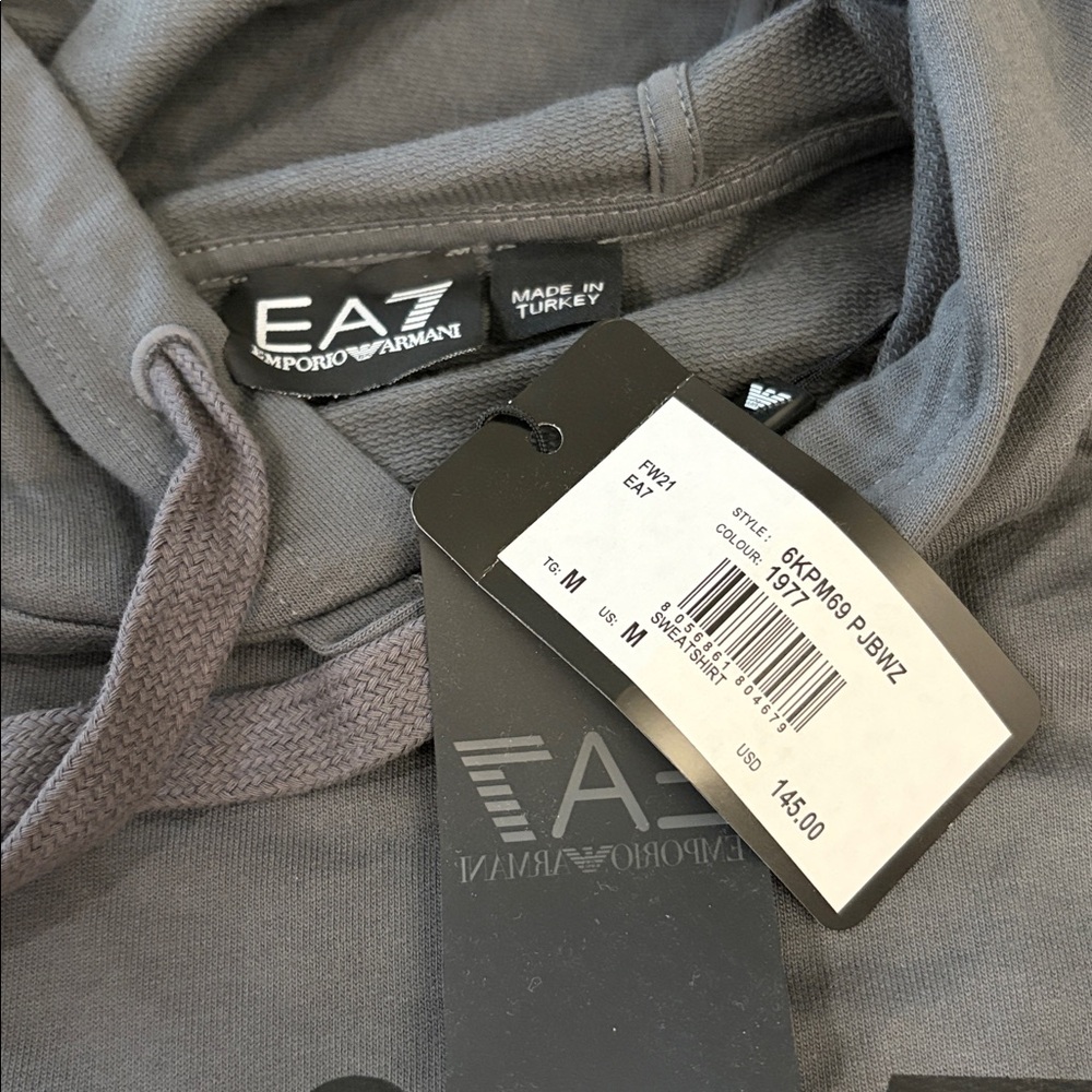 Emporio Armani EA7 Charcoal Hoodie - Picture 2 of 6